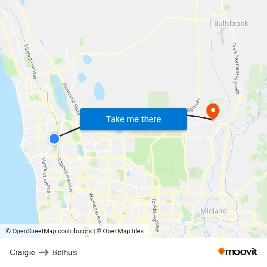 Craigie to Belhus map