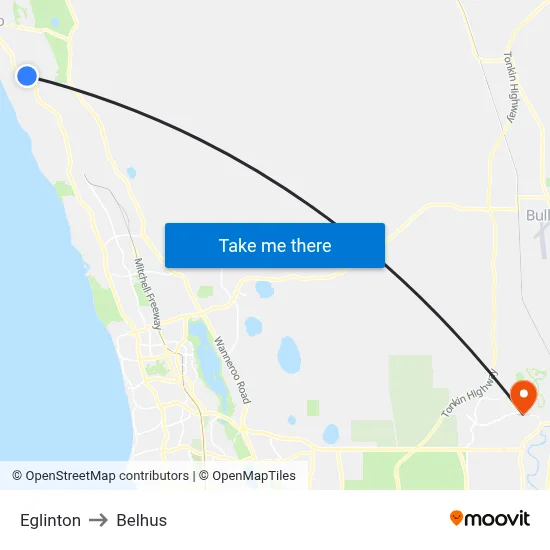 Eglinton to Belhus map