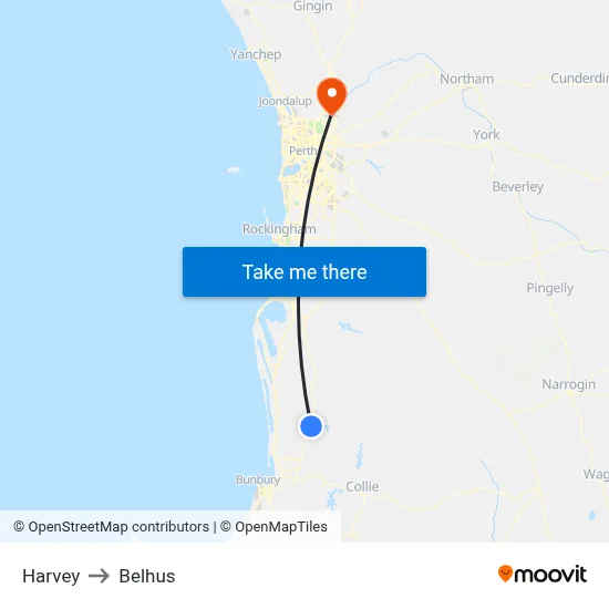 Harvey to Belhus map
