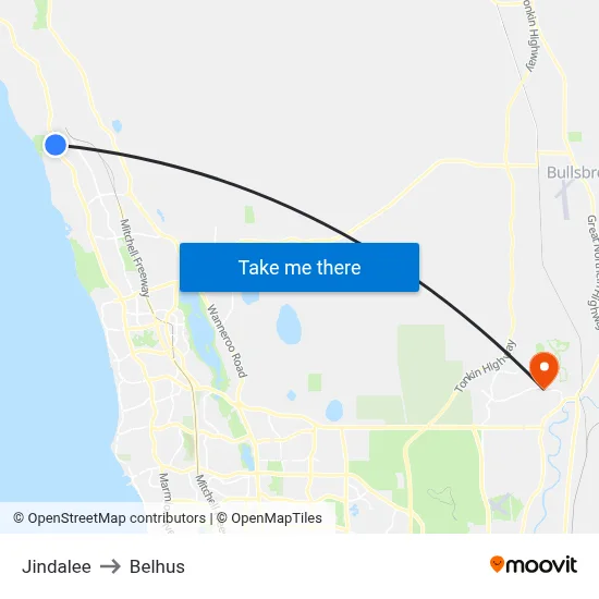 Jindalee to Belhus map