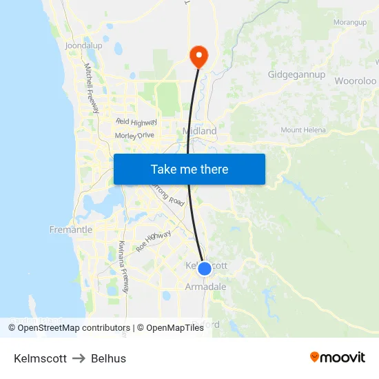 Kelmscott to Belhus map