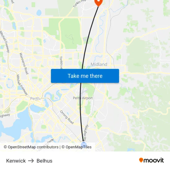 Kenwick to Belhus map
