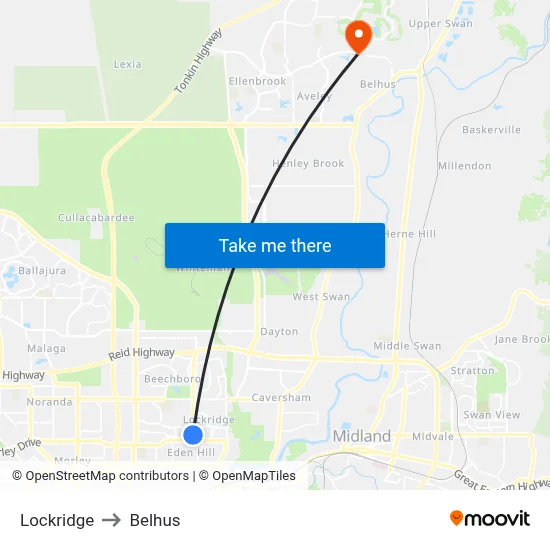 Lockridge to Belhus map