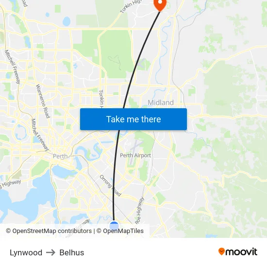 Lynwood to Belhus map