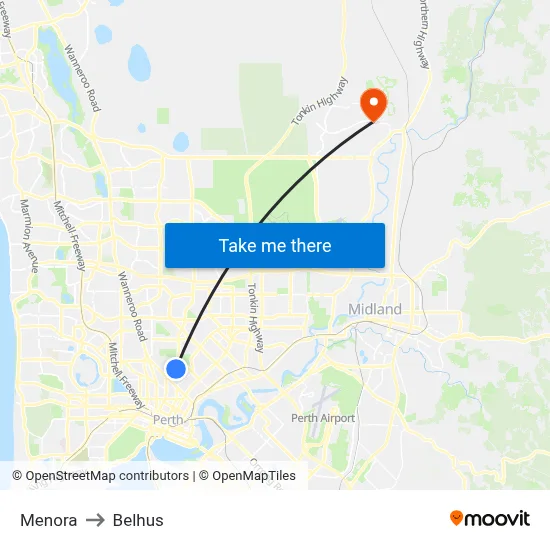 Menora to Belhus map
