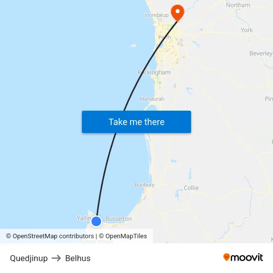 Quedjinup to Belhus map