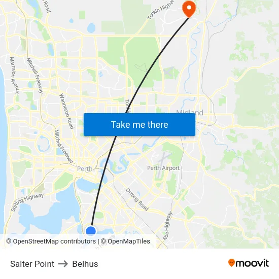 Salter Point to Belhus map