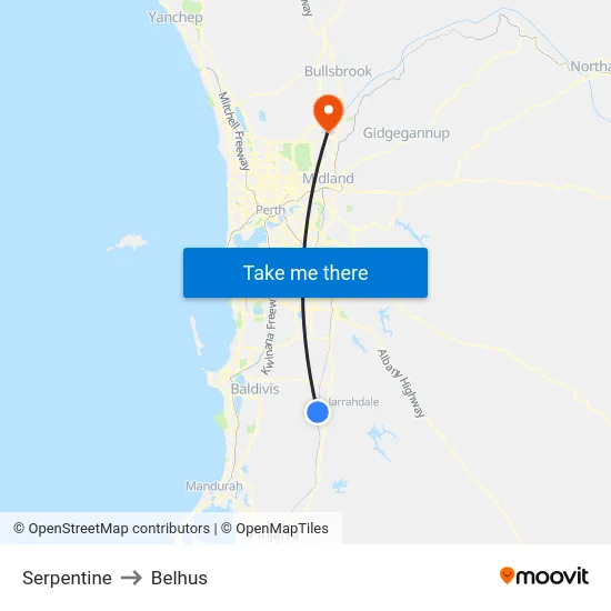 Serpentine to Belhus map