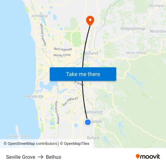 Seville Grove to Belhus map