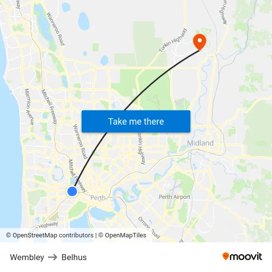 Wembley to Belhus map