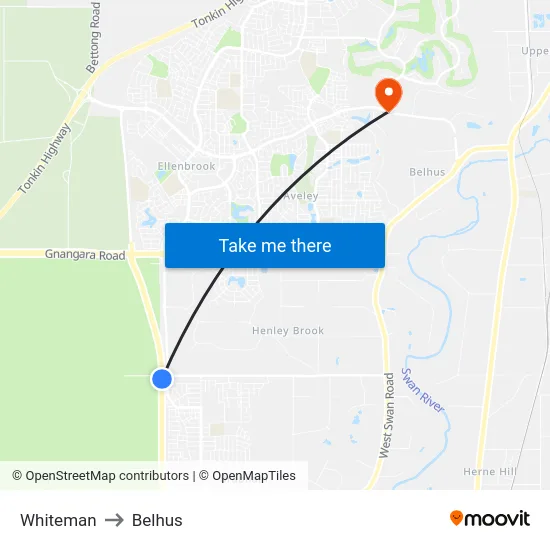 Whiteman to Belhus map