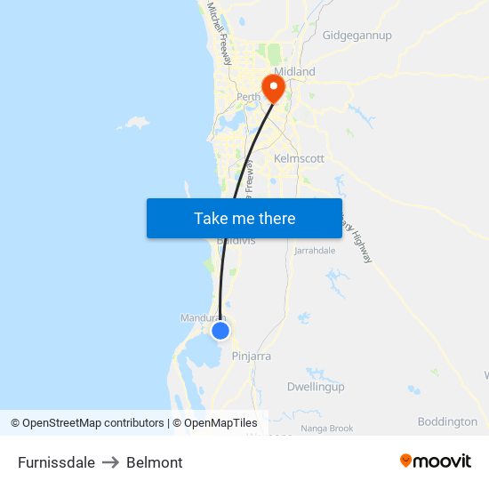 Furnissdale to Belmont map