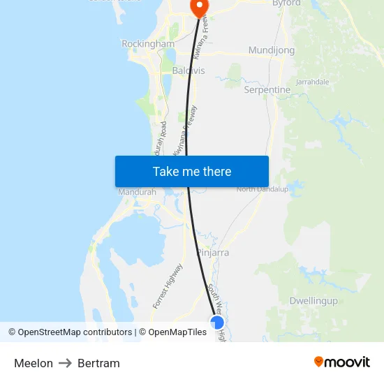 Meelon to Bertram map