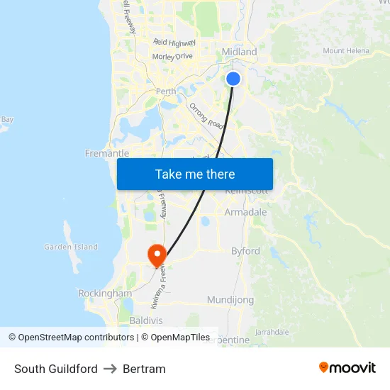South Guildford to Bertram map