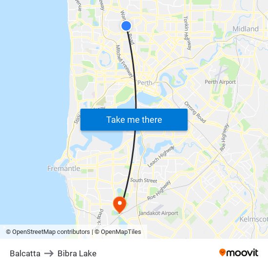 Balcatta to Bibra Lake map