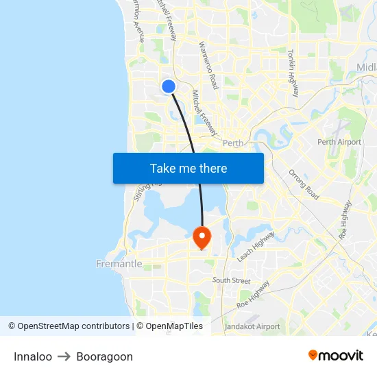 Innaloo to Booragoon map