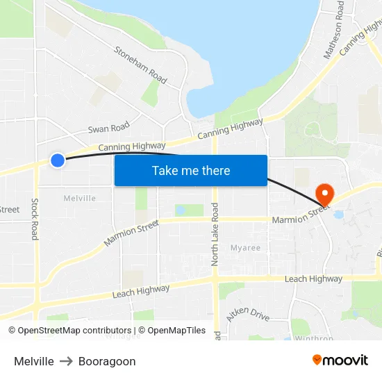 Melville to Booragoon map