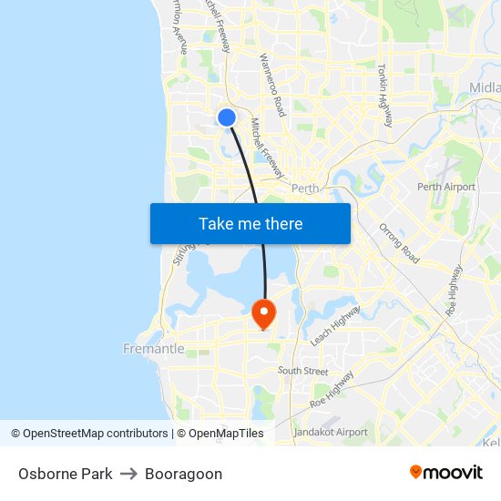 Osborne Park to Booragoon map