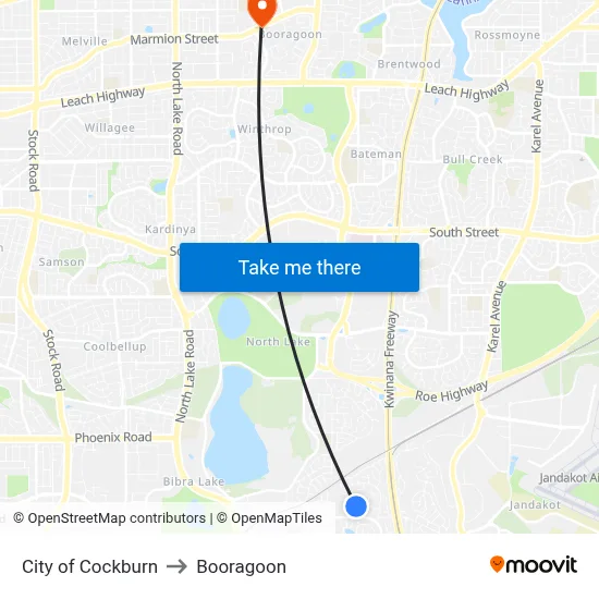 City of Cockburn to Booragoon map