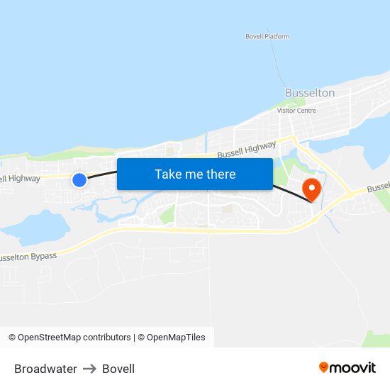 Broadwater to Bovell map