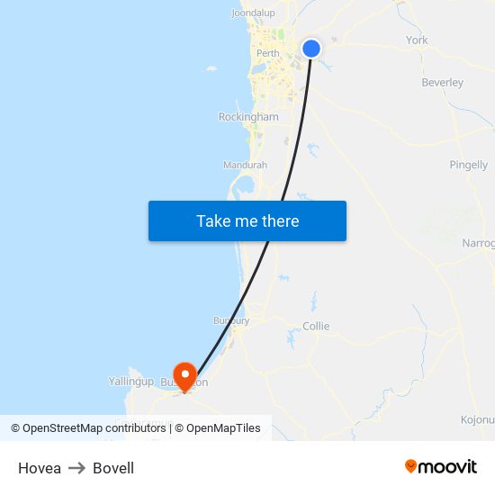 Hovea to Bovell map