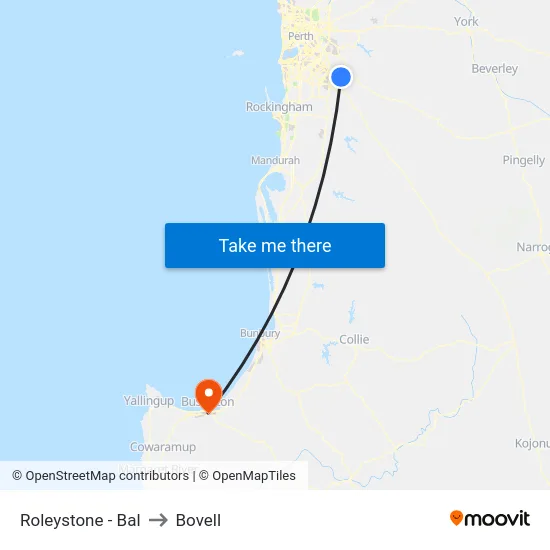 Roleystone - Bal to Bovell map