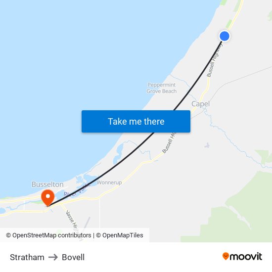 Stratham to Bovell map