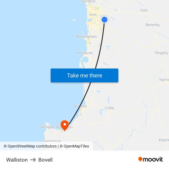 Walliston to Bovell map