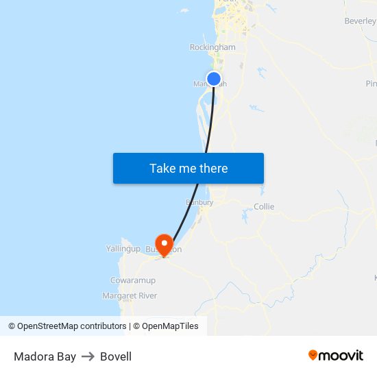 Madora Bay to Bovell map