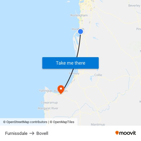 Furnissdale to Bovell map