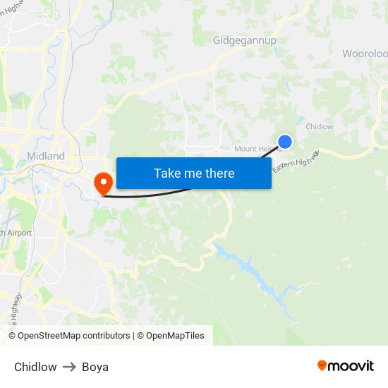 Chidlow to Boya map