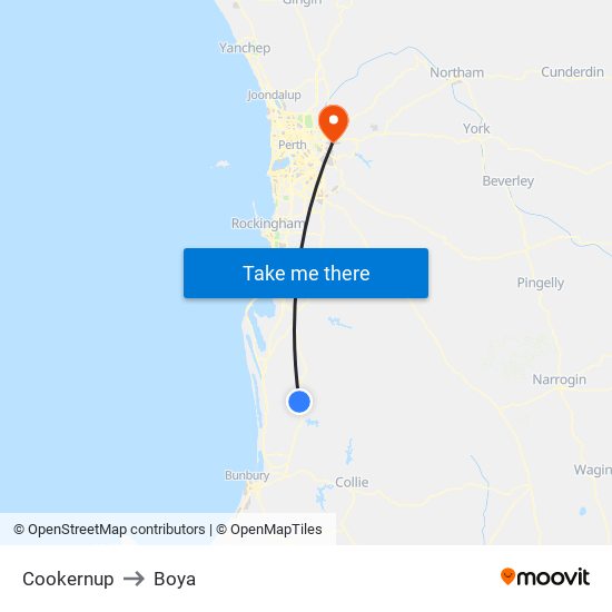Cookernup to Boya map