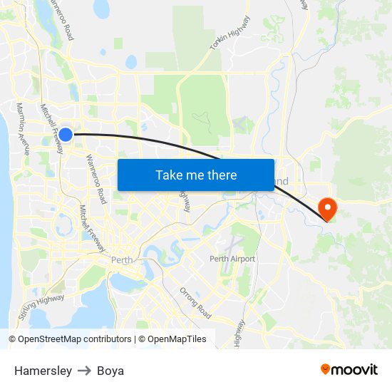 Hamersley to Boya map