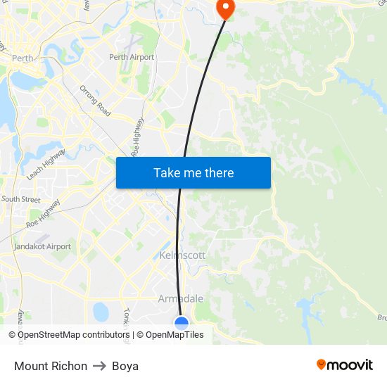 Mount Richon to Boya map