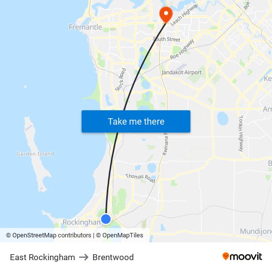 East Rockingham to Brentwood map