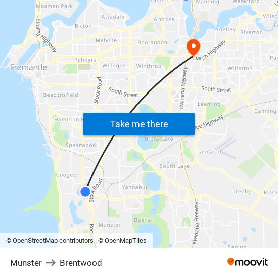 Munster to Brentwood map