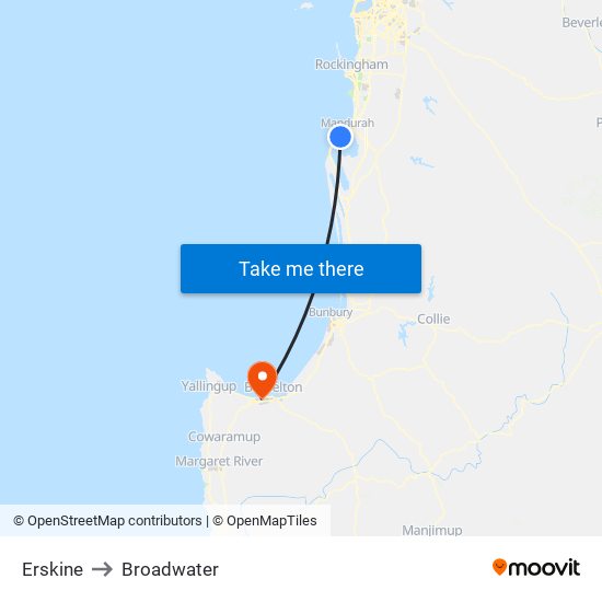 Erskine to Broadwater map