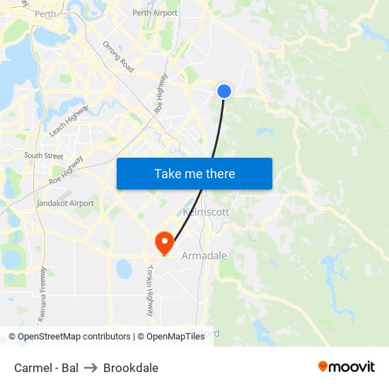 Carmel - Bal to Brookdale map