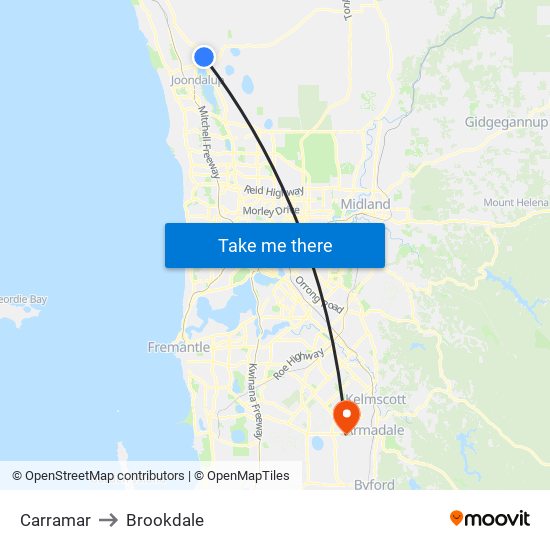 Carramar to Brookdale map