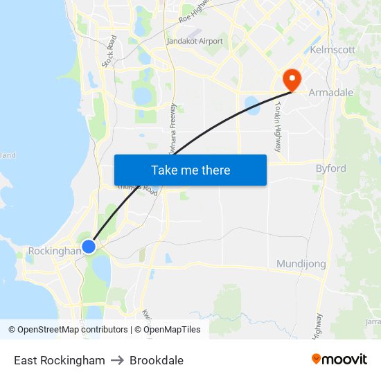 East Rockingham to Brookdale map