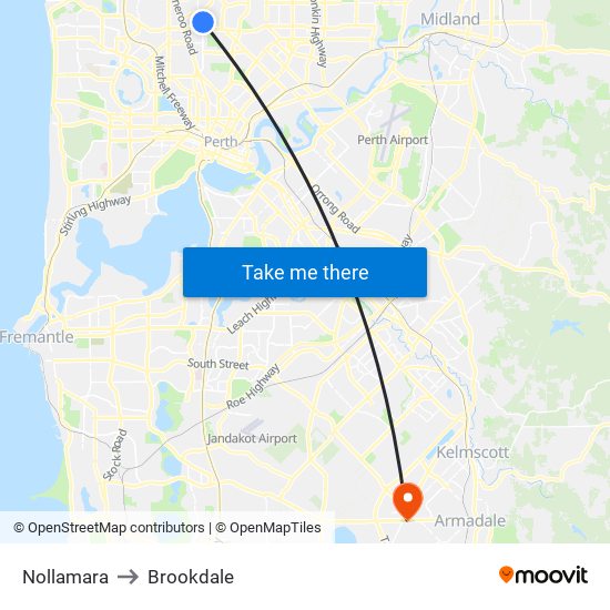 Nollamara to Brookdale map