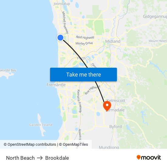 North Beach to Brookdale map