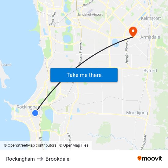 Rockingham to Brookdale map