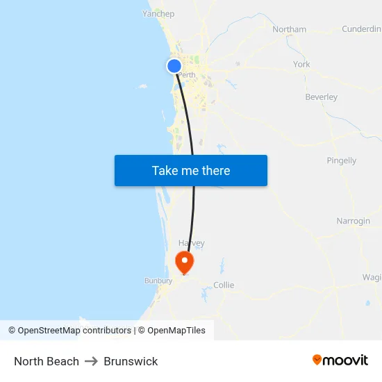 North Beach to Brunswick map