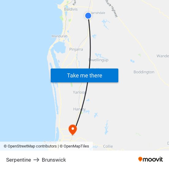 Serpentine to Brunswick map