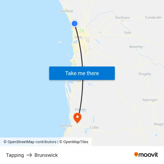 Tapping to Brunswick map