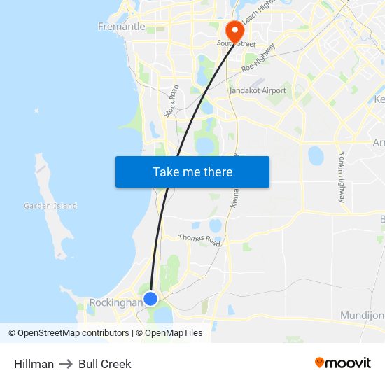 Hillman to Bull Creek map