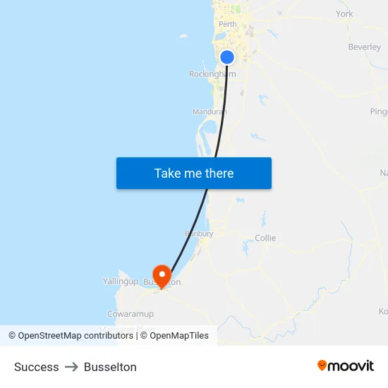 Success to Busselton map