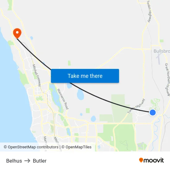 Belhus to Butler map