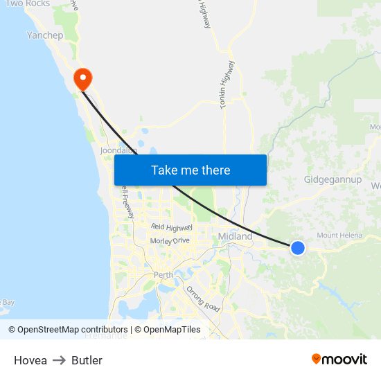Hovea to Butler map